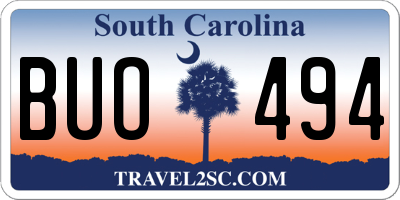 SC license plate BUO494