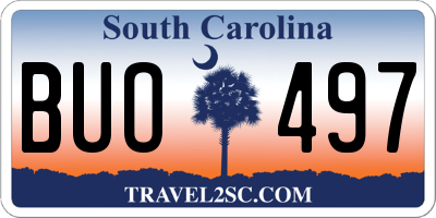 SC license plate BUO497