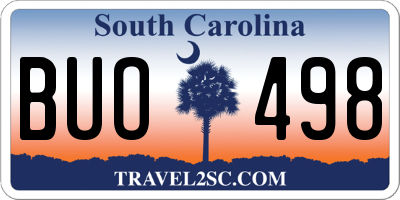 SC license plate BUO498