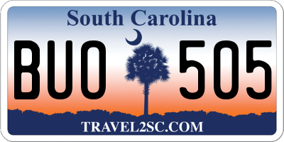 SC license plate BUO505