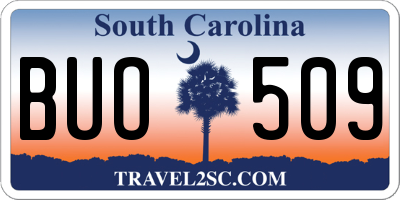 SC license plate BUO509