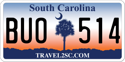 SC license plate BUO514
