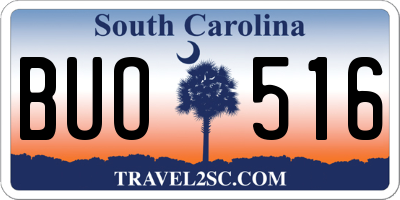 SC license plate BUO516