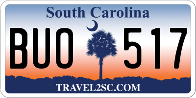 SC license plate BUO517