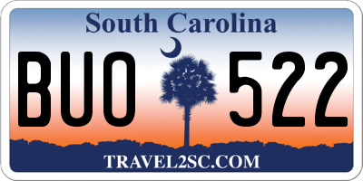SC license plate BUO522