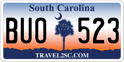 SC license plate BUO523