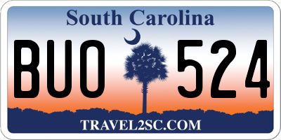 SC license plate BUO524