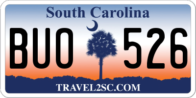 SC license plate BUO526