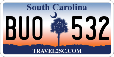 SC license plate BUO532