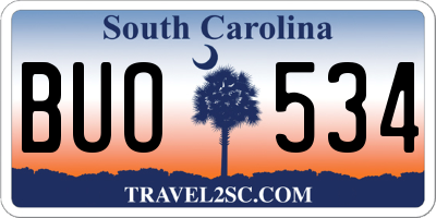 SC license plate BUO534