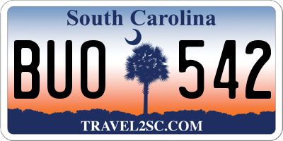 SC license plate BUO542