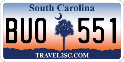 SC license plate BUO551
