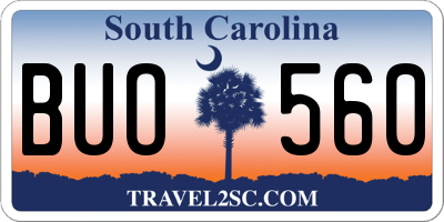 SC license plate BUO560