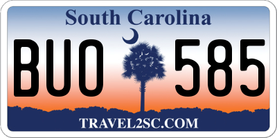 SC license plate BUO585