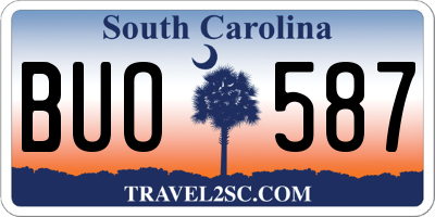 SC license plate BUO587