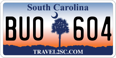 SC license plate BUO604