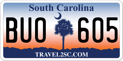 SC license plate BUO605