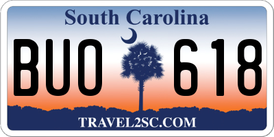 SC license plate BUO618