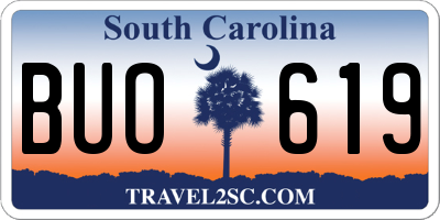 SC license plate BUO619