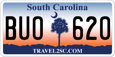 SC license plate BUO620