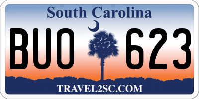 SC license plate BUO623