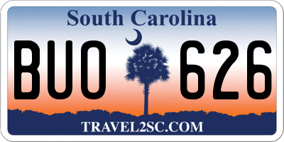 SC license plate BUO626