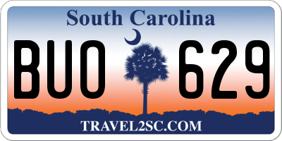 SC license plate BUO629