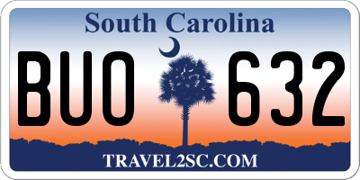 SC license plate BUO632