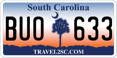 SC license plate BUO633