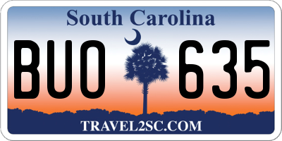 SC license plate BUO635