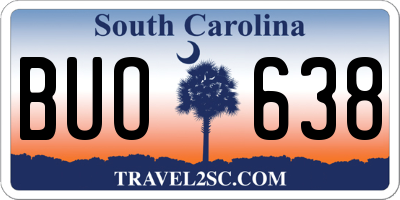 SC license plate BUO638