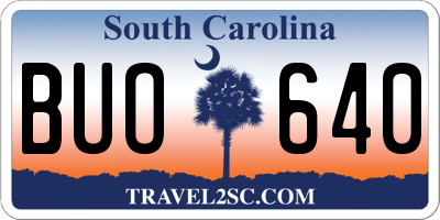 SC license plate BUO640