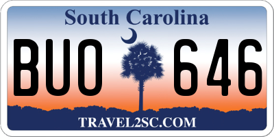 SC license plate BUO646