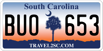 SC license plate BUO653
