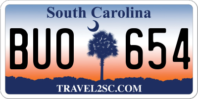 SC license plate BUO654