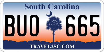 SC license plate BUO665