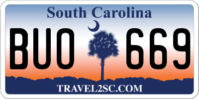 SC license plate BUO669