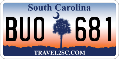SC license plate BUO681