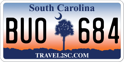 SC license plate BUO684