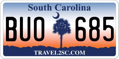 SC license plate BUO685