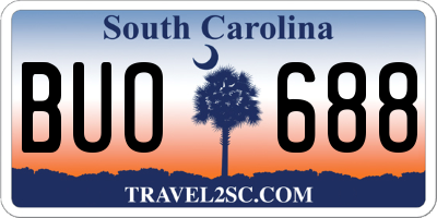 SC license plate BUO688
