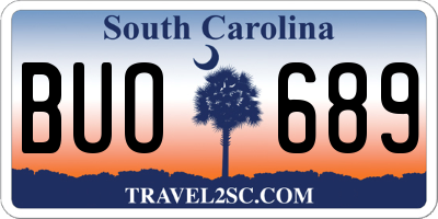 SC license plate BUO689
