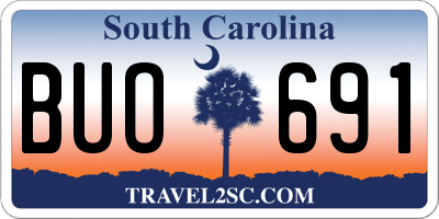 SC license plate BUO691