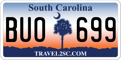SC license plate BUO699