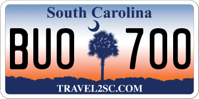 SC license plate BUO700
