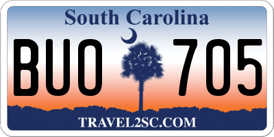 SC license plate BUO705
