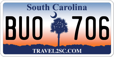 SC license plate BUO706