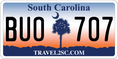 SC license plate BUO707