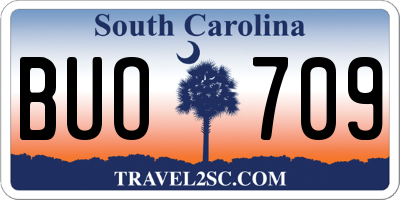 SC license plate BUO709