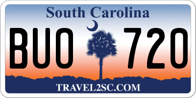 SC license plate BUO720